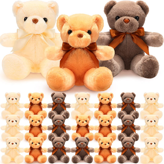 HyDren Christmas bear plush 12-inch, 24-pack ready for gifting and donations.