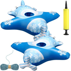 Hydren Christmas elf inflatable airplane front view adds festive room decor