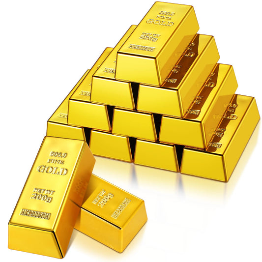 HyDren fake gold bars twelve-pack, ideal for party decor and playful gifts.