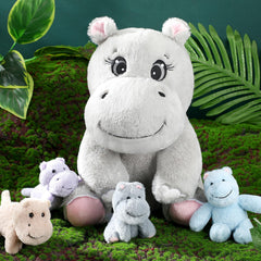 HyDren hippo plush vacuum-sealed package ready to fluff.