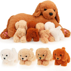 HyDren nurturing dog set with 16-inch mother dog for cozy cuddling play