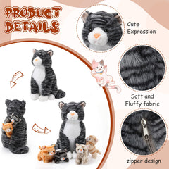 HyDren plush cat mommy on bed display adds cute decor and comfort.