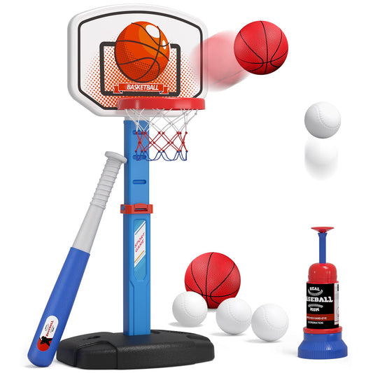 HYES 2-in-1 basketball hoop for kids, ideal for indoor/outdoor play and skill practice