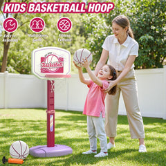 HYES pink hoop at adjustable height to grow with your child.