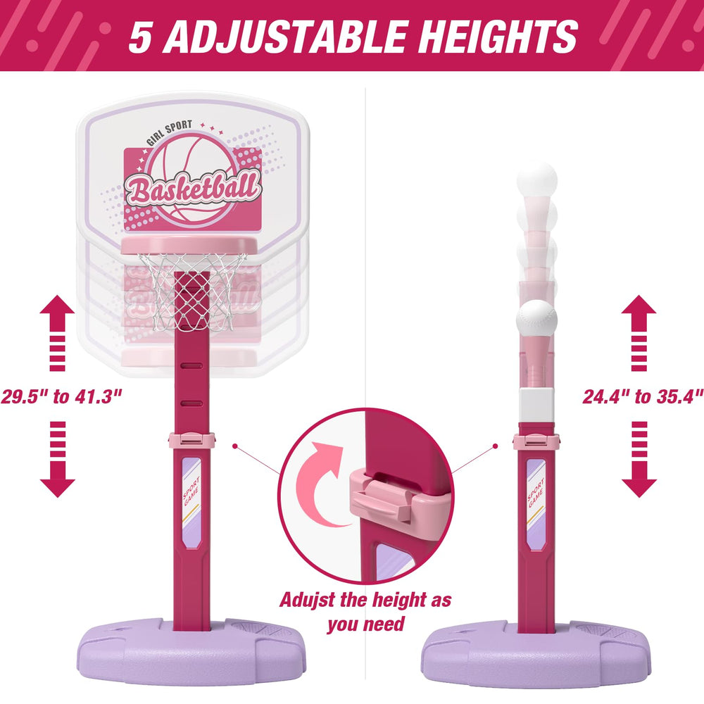 HYES pink automatic pitching machine delivering pitches for batting drills.