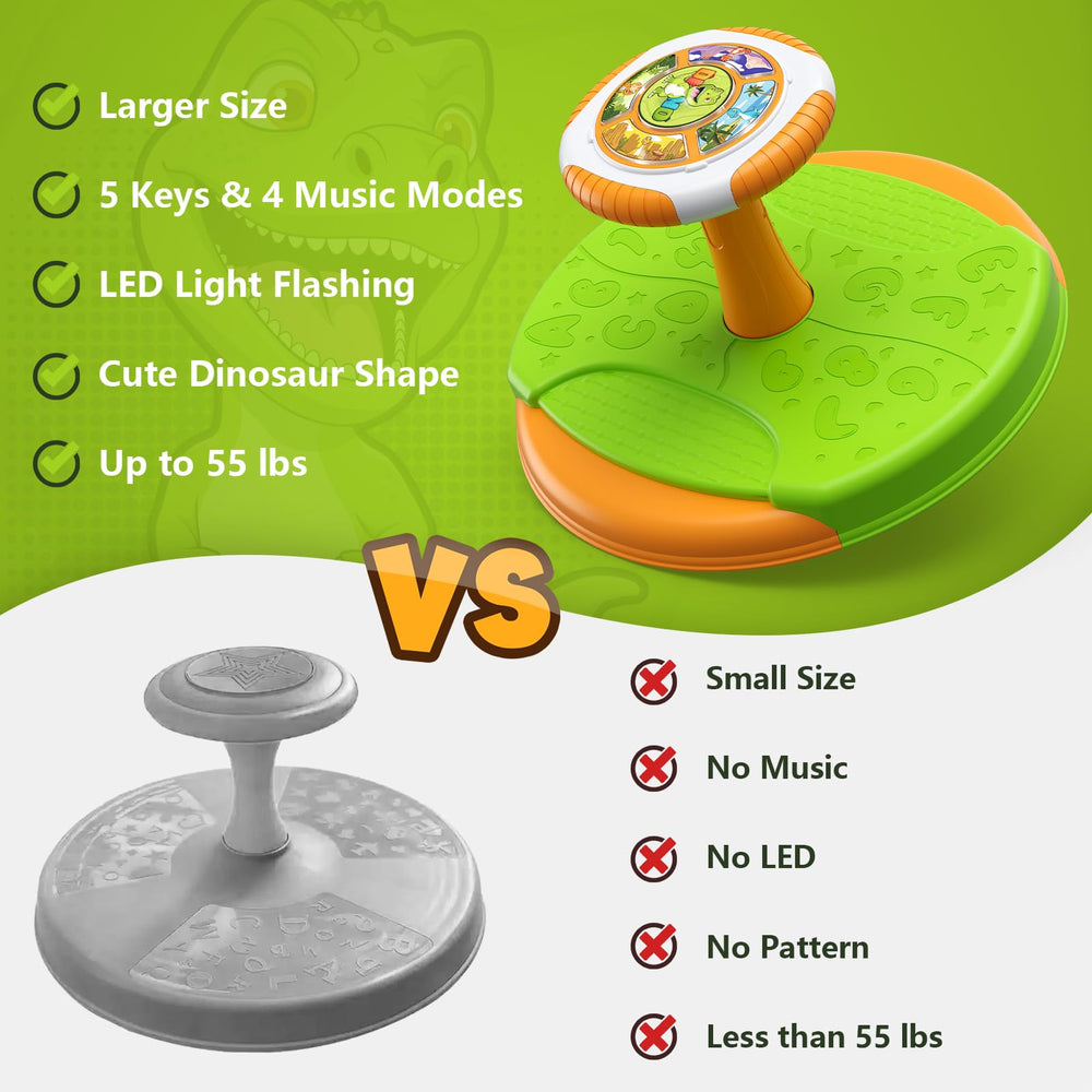 HYES Dinosaur Sit and Spin easy assembly saves setup time for caregivers.