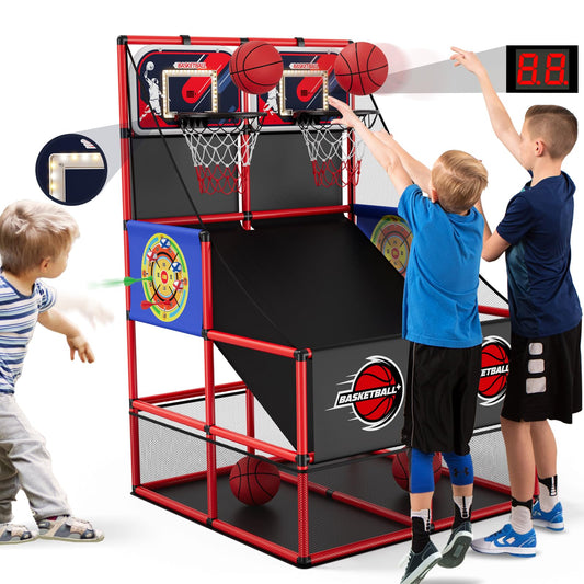 HYES dual-shot basketball arcade backboard with LED scoreboard for real-time scoring