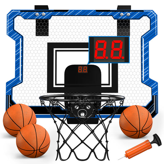 HYES mini basketball hoop indoor scoreboard promotes family fun and active play.