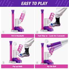 HYES Tball Set auto ball feeder enables engaging pitching practice.