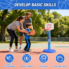 HYES set includes three mini basketballs for immediate use