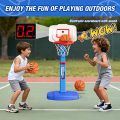 HYES hoop height adjustment to grow with your child
