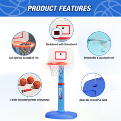 HYES indoor-outdoor basketball hoop for versatile play
