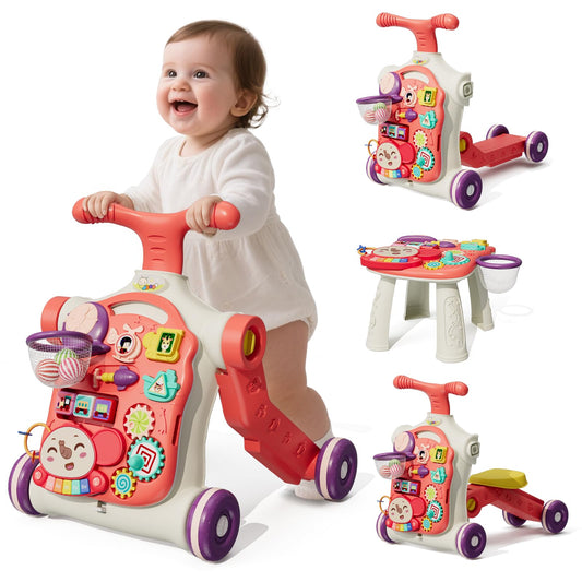 HYES Upgraded 5-in-1 baby walker front view, sturdy for early steps