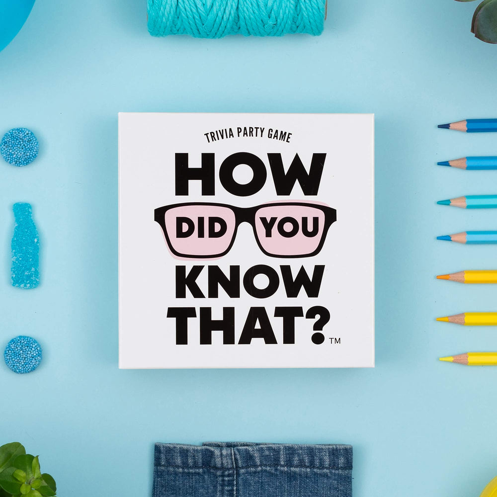 Hygge Games How Did You Know That? answer prompt highlights fast-paced questions during play.