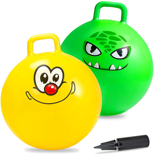 Hymaz 2Pcs Hopper Ball 18inch with handles, ready for active indoor or outdoor play.
