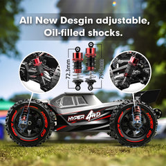 HYPER GO H14BM V3 metal gearbox and diff for durability.