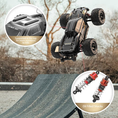 HYPER GO H16BM 4WD transmission highlights durable metal gears for stable off-road grip.