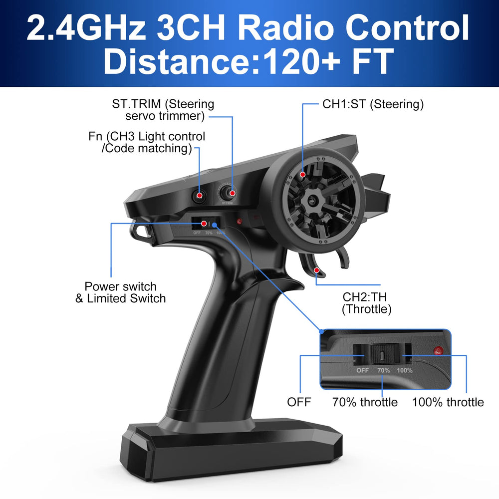 HYPER GO H16BM speed performance up to 42 mph with 3S LiPo on ideal terrain.