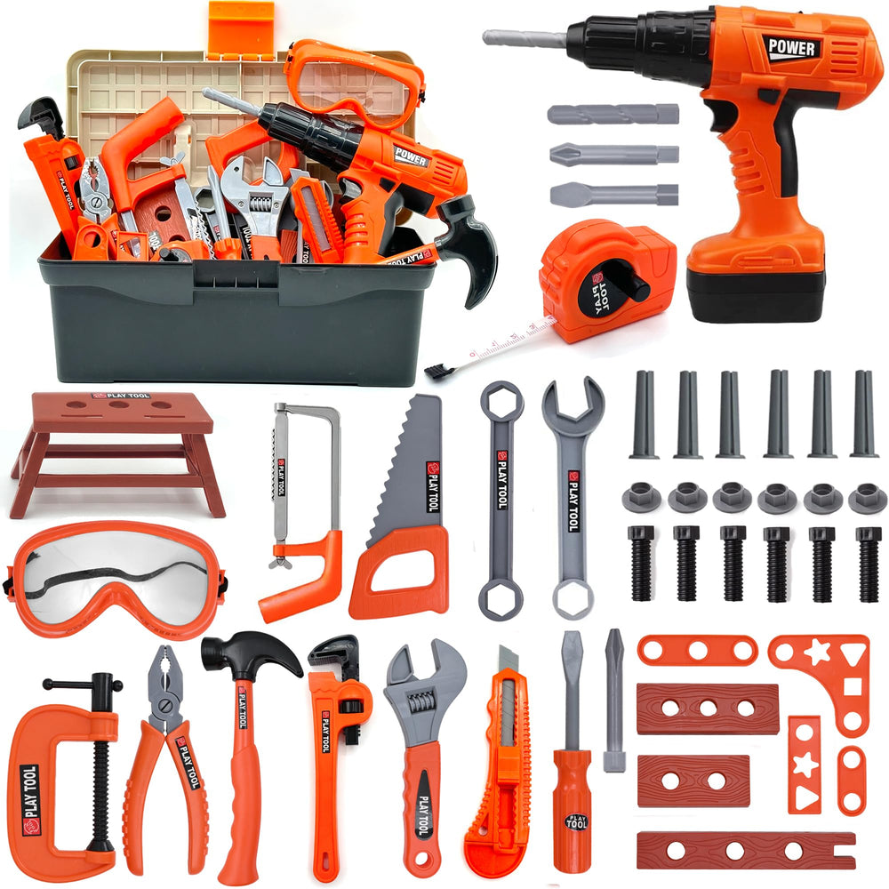 HYRENEE Kids Tool Set electric drill with realistic sounds for immersive pretend play