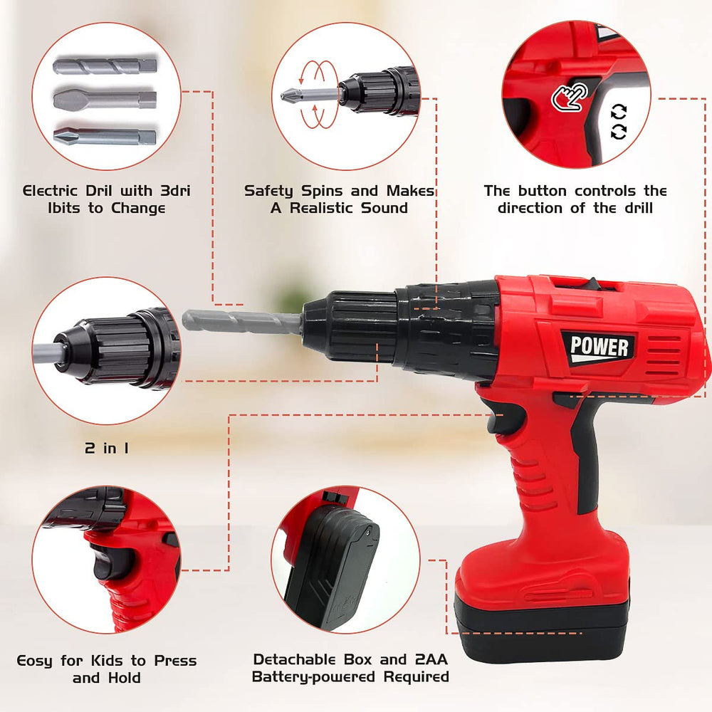 HYRENEE Kids Tool Set Realistic tools like hammer and screwdrivers boost pretend play confidence