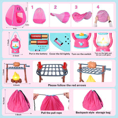 HYRENEE sleeping bag pieces add soft, comfy camping cues for role-play
