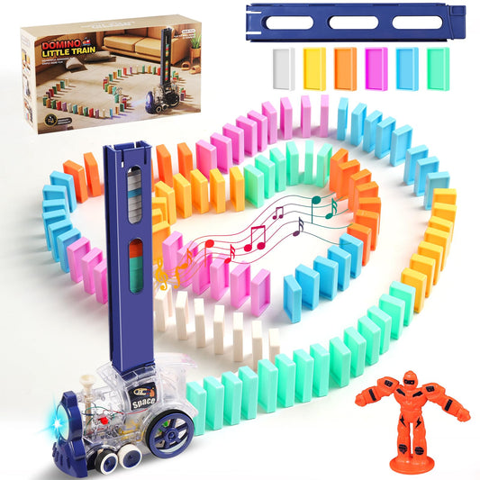 Hyvode Kids Domino Train front view with lights enhances visual excitement.