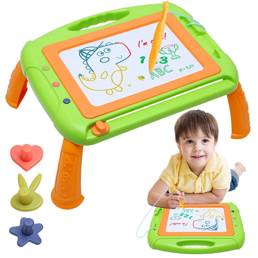 HZZILEY magnetic drawing board with four color zones for color learning during play.