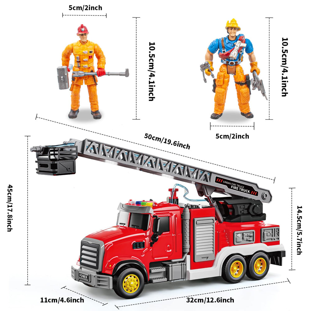 i diy fire truck toy includes firefighter figures for cooperative storytelling