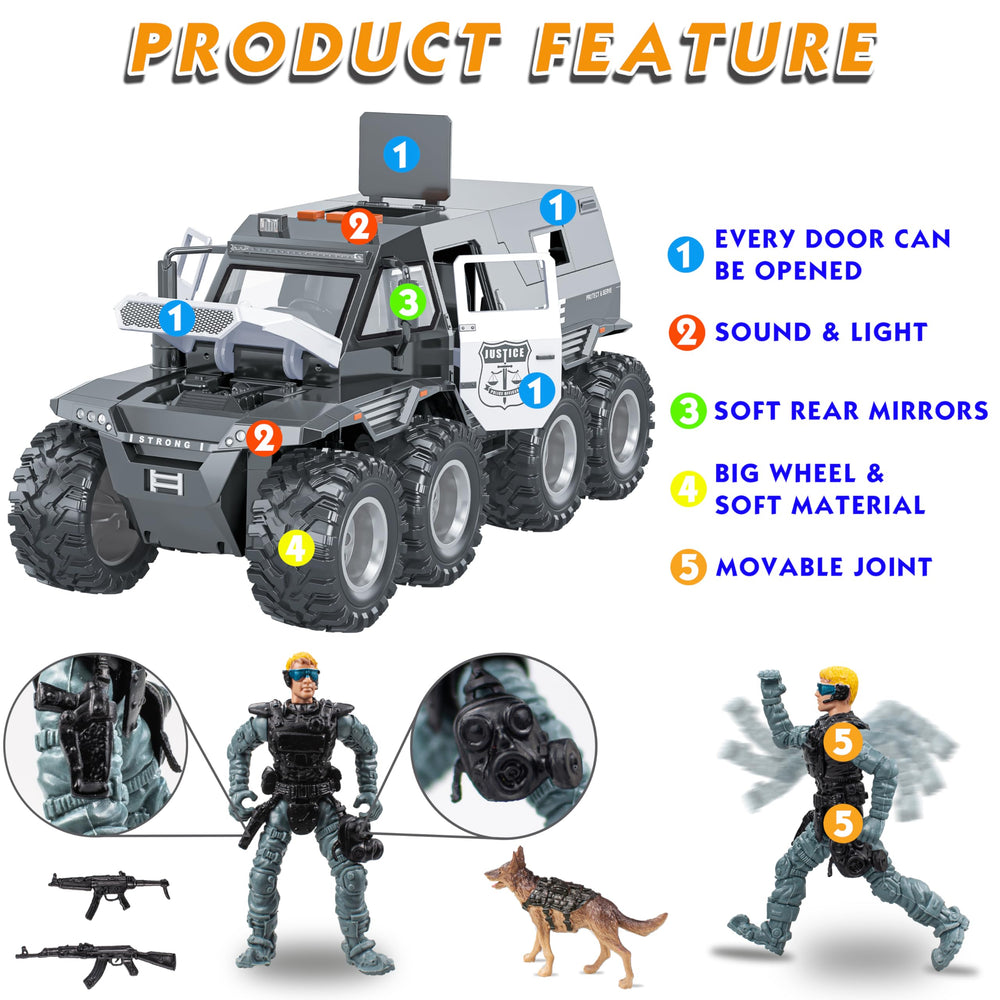 i diy Police Car Toy lights and sounds buttons boost interactive pretend play