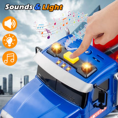 i diy tow truck toy with button activated sounds and lights.