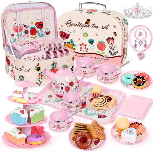 iaovueby tea party set for little girls sparks imaginative play and role-playing fun