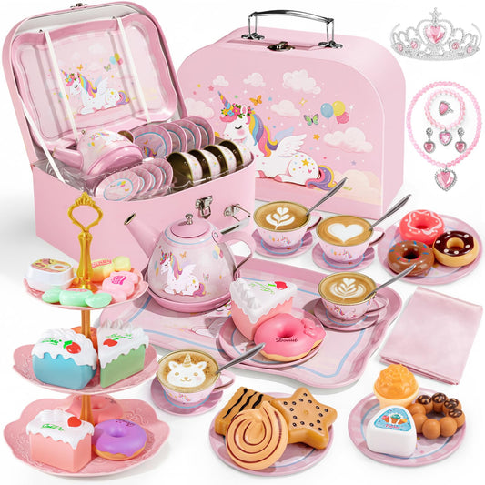 iAOVUEBY Tea Party Set teapot – durable, kid-safe centerpiece for imaginative play.