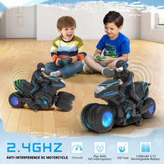 iappadore RC Motorcycle performs on carpet, grass, and sand
