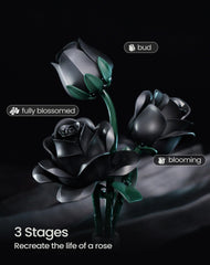 iATOM black rose bouquet is made of durable ABS plastic that lasts without fading