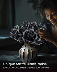 iATOM Black Rose's petal shapes capture lifelike detail for unique home accents