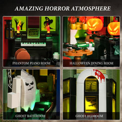 iATOM Haunted House bats add vertical drama to a dramatic Halloween scene.