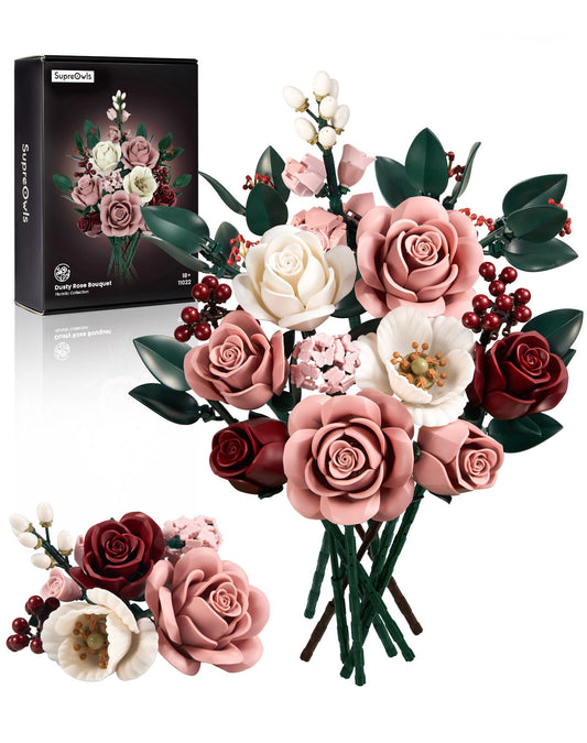 iATOM pink-roses-bouquet-build shows lifelike petals for sophisticated home décor.