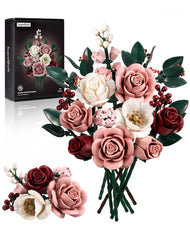 iATOM pink-roses-bouquet-build shows lifelike petals for sophisticated home décor.