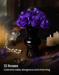 iATOM Purple Rose Bouquet Building Set with precise parts for easy, efficient assembly