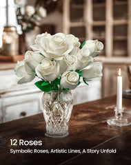 iATOM White Rose Bouquet Building Set: perfect gift for occasions