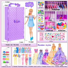 iBayda doll closet with shoes rack and hanging space for outfits