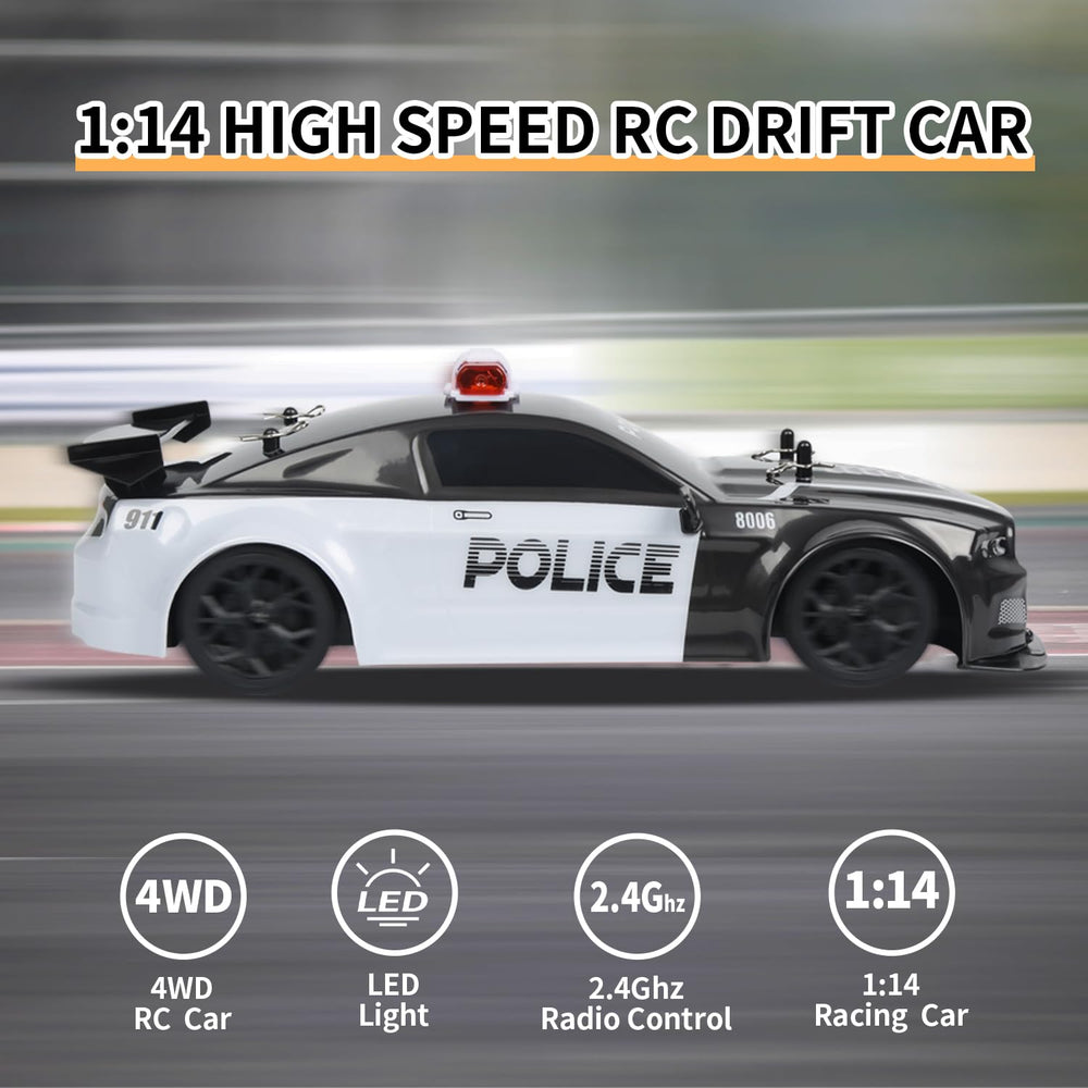 iBlivers RC Drift Police Car included barricades for obstacle courses