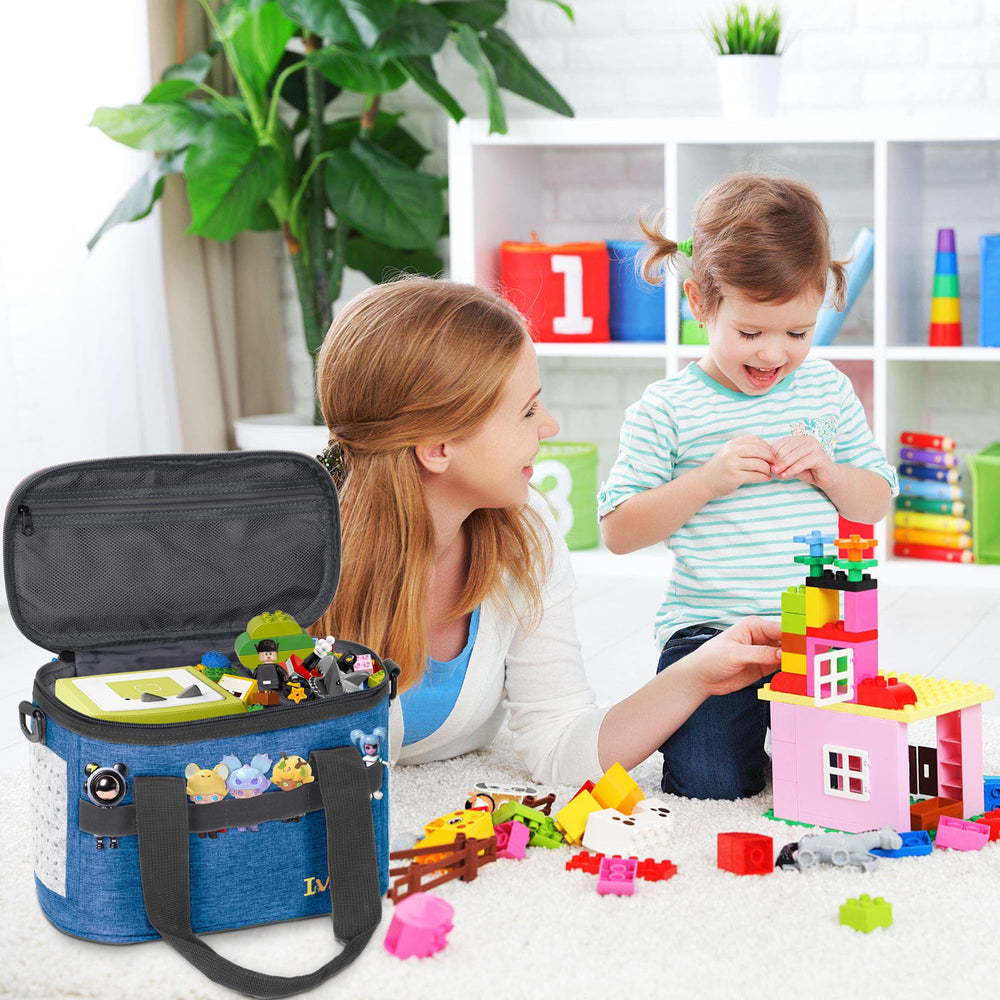 IBVIVIC Toniebox carrying case blue front elastic holes keep figures secure