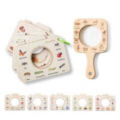 Ibwaae wooden magnifying glass for kids shows safe hands-on discovery outdoors