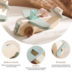 ibwaae wooden airplane toys set beech wood detail and finish