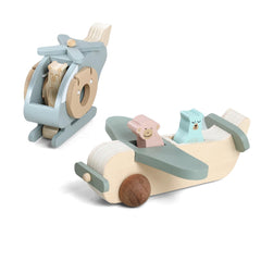 ibwaae wooden airplane toys set gift-ready packaging