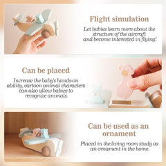 ibwaae wooden airplane toys set rounded edges for safety