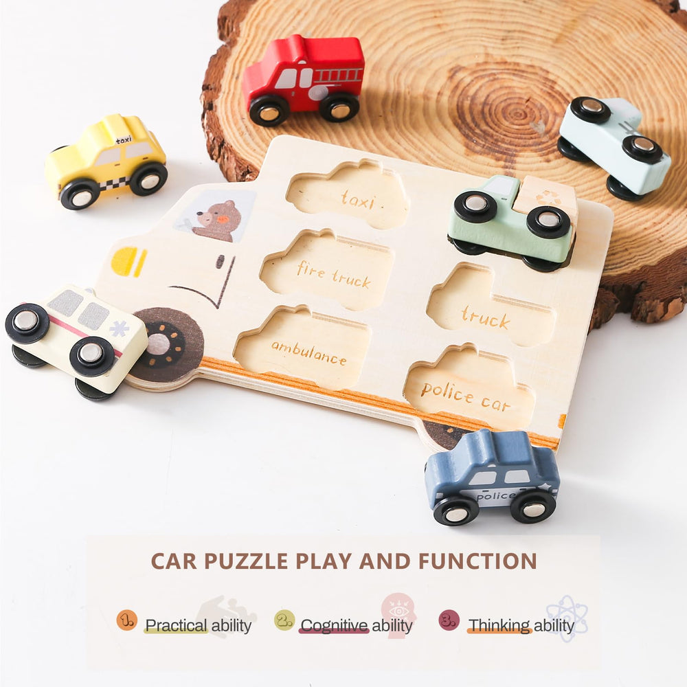 ibwaae wooden cars delivery truck: real-world vehicle play boosts imaginative scenarios and coordination.