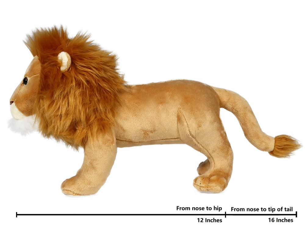 Ice King Bear lion stuffed animal back view, durable stitching
