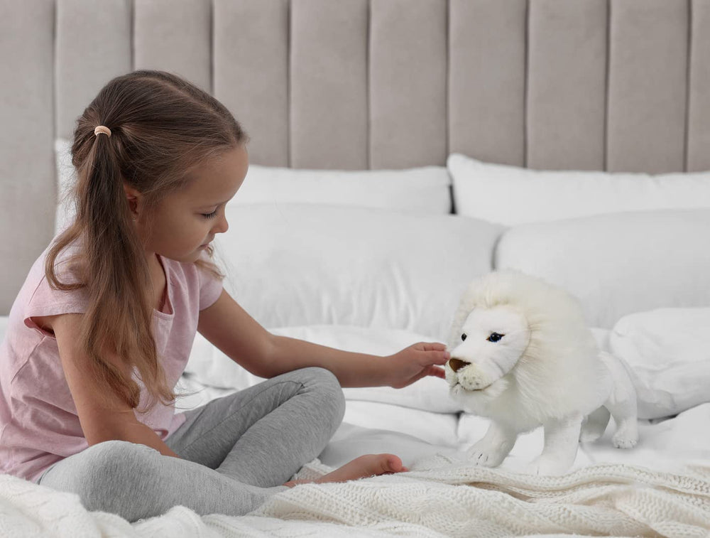 Ice King Bear white lion displayed as a cozy room decor prop